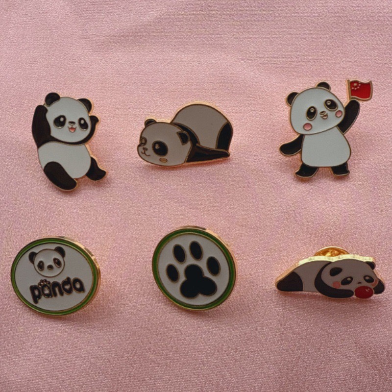 Event Party - 6pcs 만화 중국 팬더 배지 가을/겨울