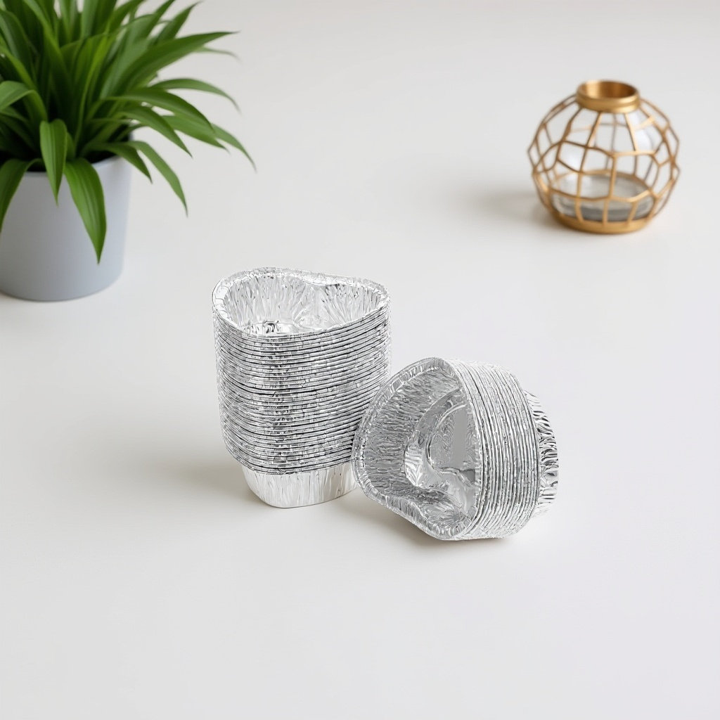 Plastic Cup 50Pcs - 알루미늄 호일로 된 50개입 타르트 틀