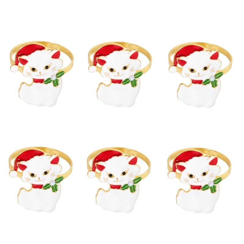 Napkin Folding Set - 크리스마스 냅킨 링, 금속 냅킨 홀더