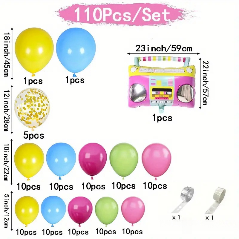 Retro 1980S 디스코 테마 라디오 풍선 아치 세 - Balloon Arch Kit 리뷰 및 가격
