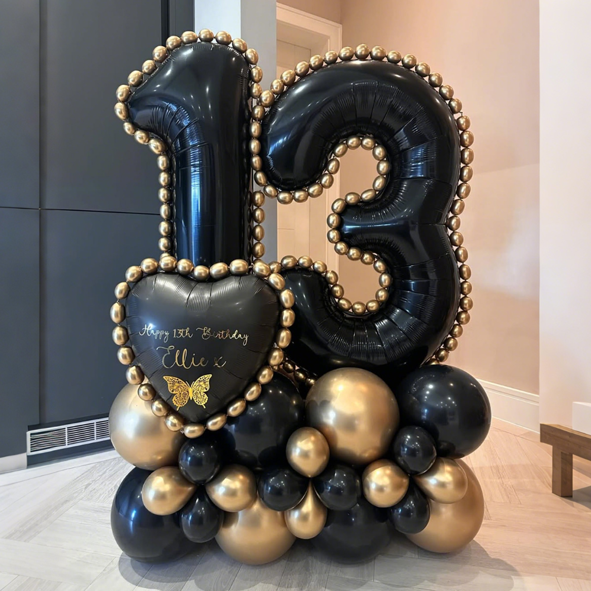 블랙 디지털 컬럼 풍선 세트, 하트 모양 알루미늄 포일 - Led Balloon Light 리뷰 및 가격