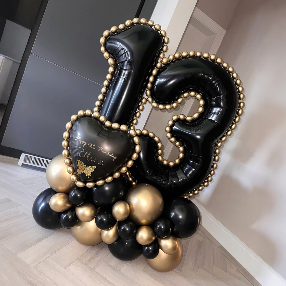블랙 디지털 컬럼 풍선 세트, 하트 모양 알루미늄 포일 - Led Balloon Light 리뷰 및 가격