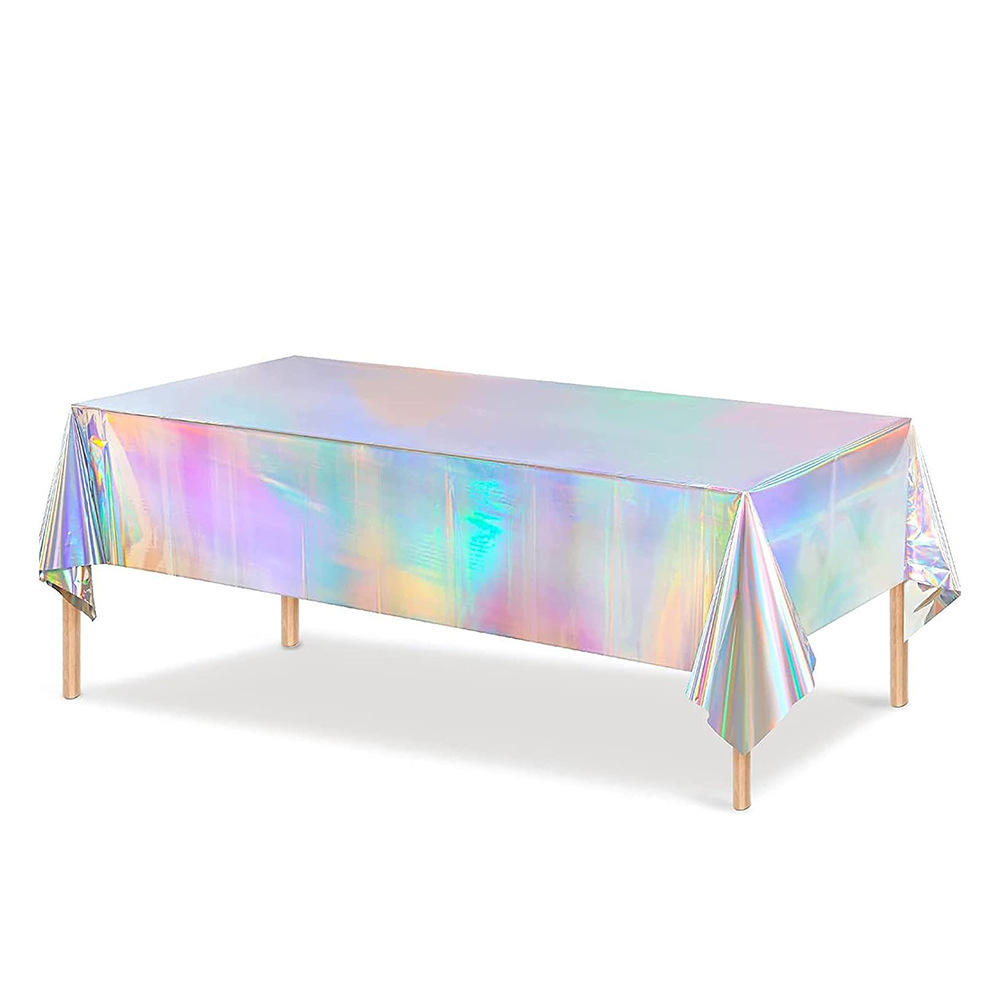홀로그램 파티 테이블보 일회용 플라스틱 레인보우 레이저 - Table Cloth Disposable 리뷰 및 가격