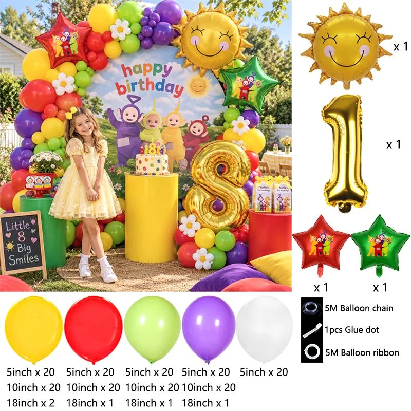 텔레투비 캐릭터 풍선 아치 세트, 다채로운 색상의 호일 - Balloon Arch Kit 리뷰 및 가격