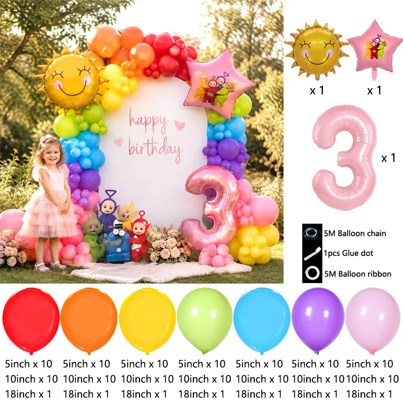 텔레투비 캐릭터 풍선 아치 세트, 다채로운 색상의 호일 - Balloon Arch Kit 리뷰 및 가격